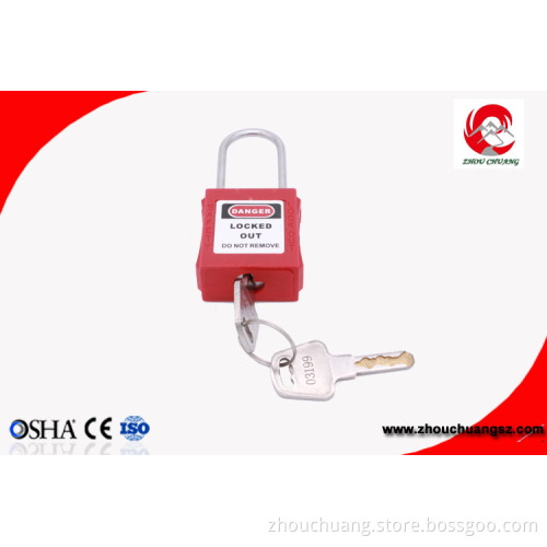 38mm steel shackle safety types of padlock with red bodies